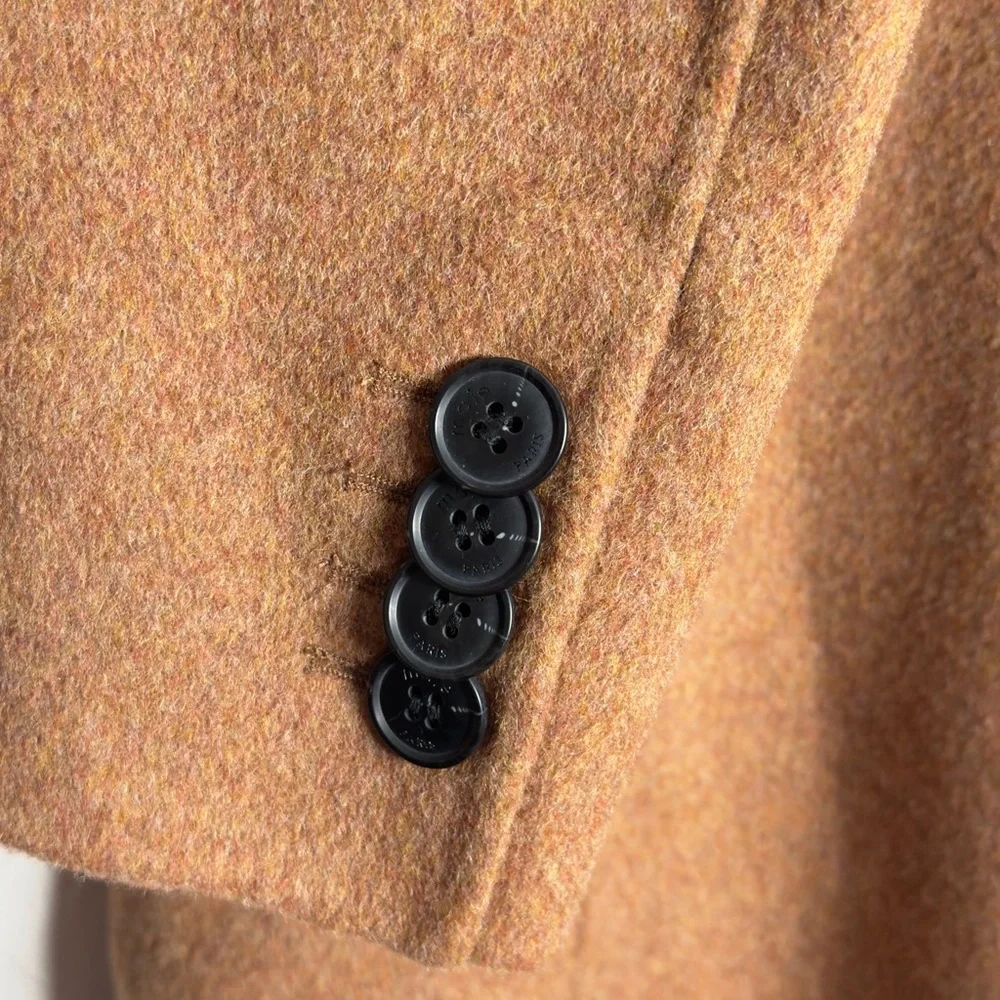 Maje Galarita Double-breasted Wool-blend Felt Brown Coat NWT